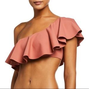 WeWoreWhat Positano Ruffle Top Canyon Rose NWT